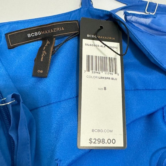 NWT Blue Silk Dress BCBCMaxAzria - Picture 7 of 8